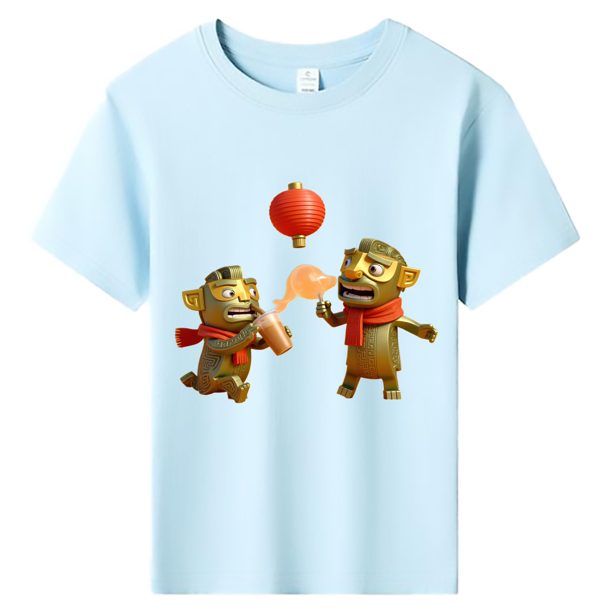 （画像用） Ne Zha 2 ナタ 魔童の大暴れ 綿100％キッズTシャツ（フロントプリント）